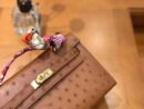 爱马仕 miniKelly 迷你凯莉 焦糖棕 南非kk级鸵鸟皮 金扣 22cm