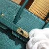 爱马仕 Birkin 25cm ( 铂金包) 掌纹牛皮 孔雀绿 原版蜜蜡线 全手工缝制