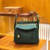 爱马仕 Lindy 26cm 孔雀绿 南非KK级鸵鸟皮 金扣 原版蜜蜡线 顶级手工