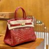a4a18d61878a3f7.jpg 爱马仕 Birkin 铂金包 法拉利红 一级皮 尼罗鳄鱼皮 臻品级别 金扣 30cm