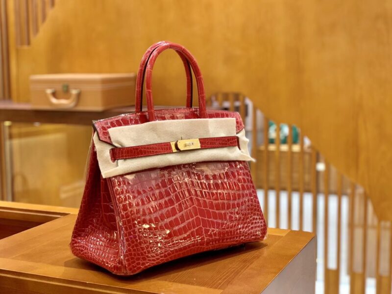 爱马仕 Birkin 铂金包 法拉利红 一级皮 尼罗鳄鱼皮 臻品级别 金扣 30cm - Image 2