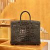 爱马仕 Birkin 35cm 美洲鳄鱼 石墨灰 银扣