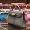 爱马仕 Birkin铂金包 mini kelly 大象灰 进口掌纹小牛皮 金扣 顶级手工缝制 19cm