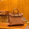 爱马仕 Birkin 25cm 金棕色 Togo小牛皮 金扣 原版蜜蜡线 顶级手工缝制