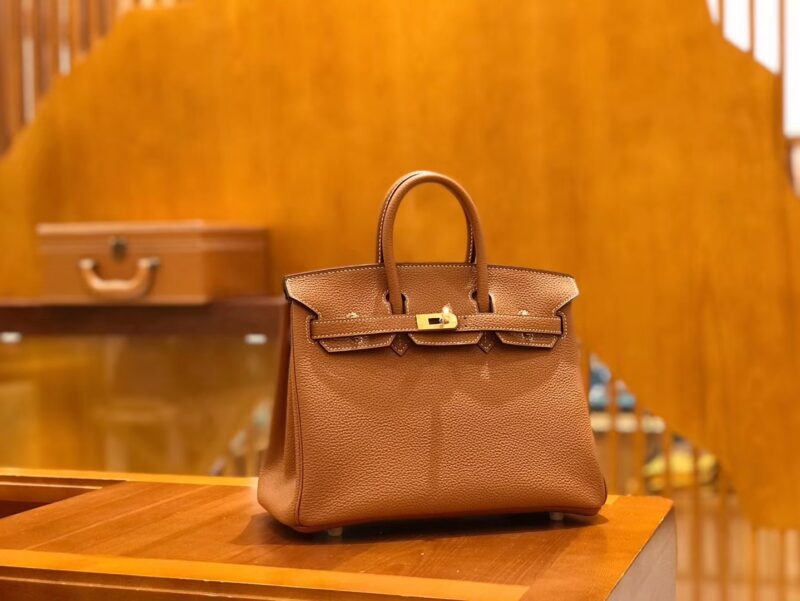 爱马仕 Birkin 25cm 金棕色 Togo小牛皮 金扣 原版蜜蜡线 顶级手工缝制 - Image 2