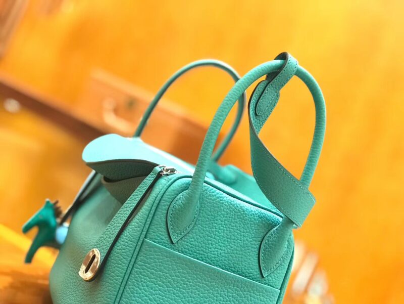 爱马仕 Lindy 26cm 维罗纳绿 Togo牛皮 银扣 原版蜜蜡线 顶级手缝 - Image 4