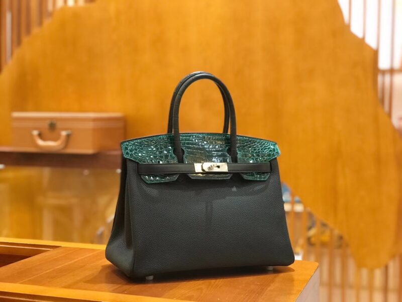 爱马仕 Birkin Touch 30cm 黑色 一级鳄鱼皮拼Togo牛皮 原版蜜蜡线 顶级手工 - Image 2