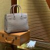 爱马仕 Birkin铂金包 斑鸠灰 湾鳄 一级皮 倒V 进口原料 顶级手缝工艺 30cm
