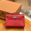 爱马仕 Mini Kelly 22cm 大红 仿蜥蜴皮 银扣 全手工缝制 顶级高订