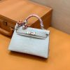 a686a355198d87d.jpg 爱马仕 Mini Kelly 19cm 珍珠灰 银扣 一级 美洲 鳄鱼皮 臻品级别