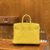 爱马仕 Birkin Touch 25cm 那不勒斯黄 鳄鱼皮拼牛皮 全手工缝制