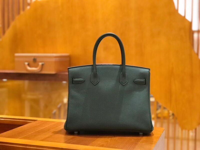 爱马仕 Birkin 30cm 松柏绿 Togo小牛皮 银扣 原版蜜蜡线 顶级手工缝制 - Image 3