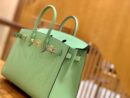 爱马仕 Birkin 25cm 掌纹牛皮 牛油果绿 金扣 外缝