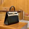 a7478bef165def6.jpg 爱马仕 Kelly 25cm 经典黑 银扣 BOX猫爪纹牛皮 全手工缝制 臻品工序