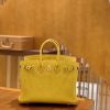 爱马仕 Birkin Touch 铂金包 琥珀黄 牛皮拼鳄鱼皮 金扣 25cm
