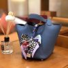 爱马仕 Picotin 菜篮包 TC玛瑙蓝内拼swift红 银扣 18cm