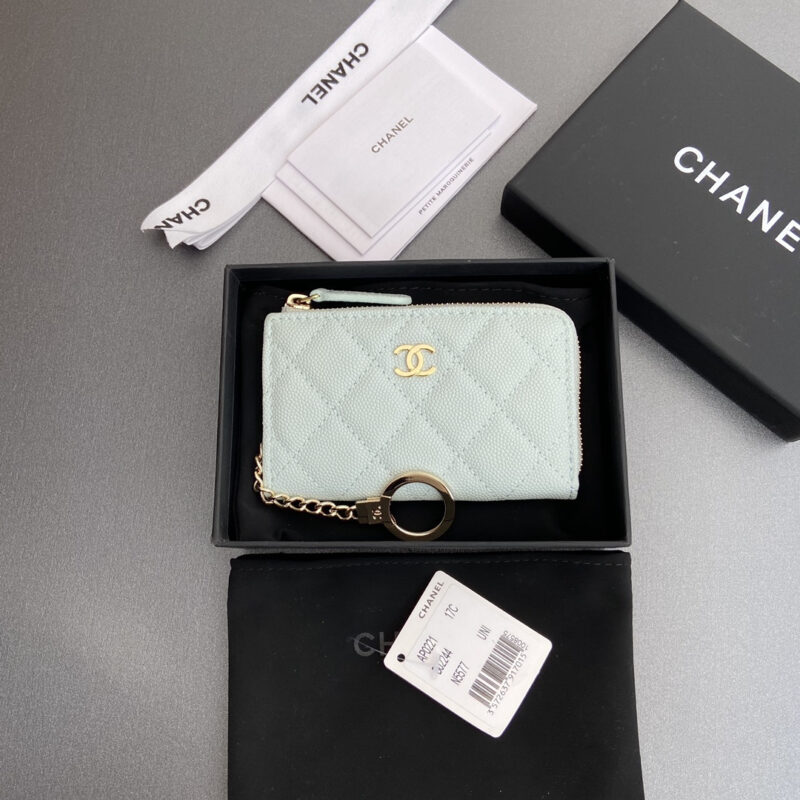 Chanel AP0223零钱包蓝色鱼子酱金扣免检版 - Image 3