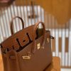 爱马仕 Birkin Touch 25cm 焦糖 金棕 金扣 哑光鳄鱼皮 拼小牛皮 新货