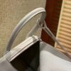爱马仕 Lindy 26cm 奶昔白 鳄鱼皮拼togo牛皮 顶级手工缝制 银扣