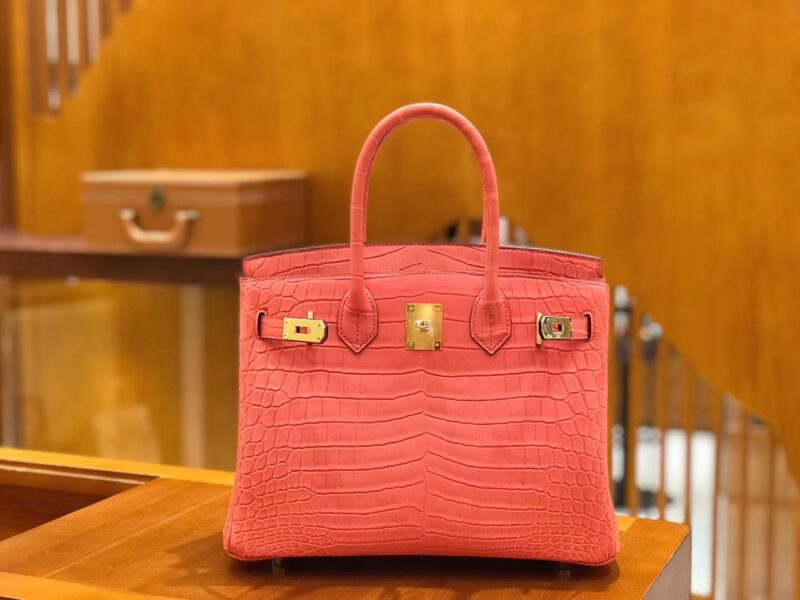 爱马仕 Birkin 铂金包 尼罗鳄鱼皮 唇膏粉 30cm