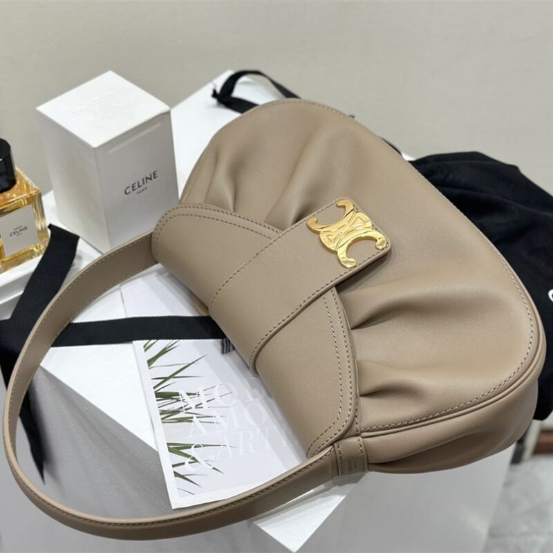 Celine*Polly系列手袋115633褐色免检版 - Image 7
