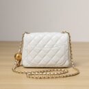 Chanel CF系列方胖子金球包白色XS免检版