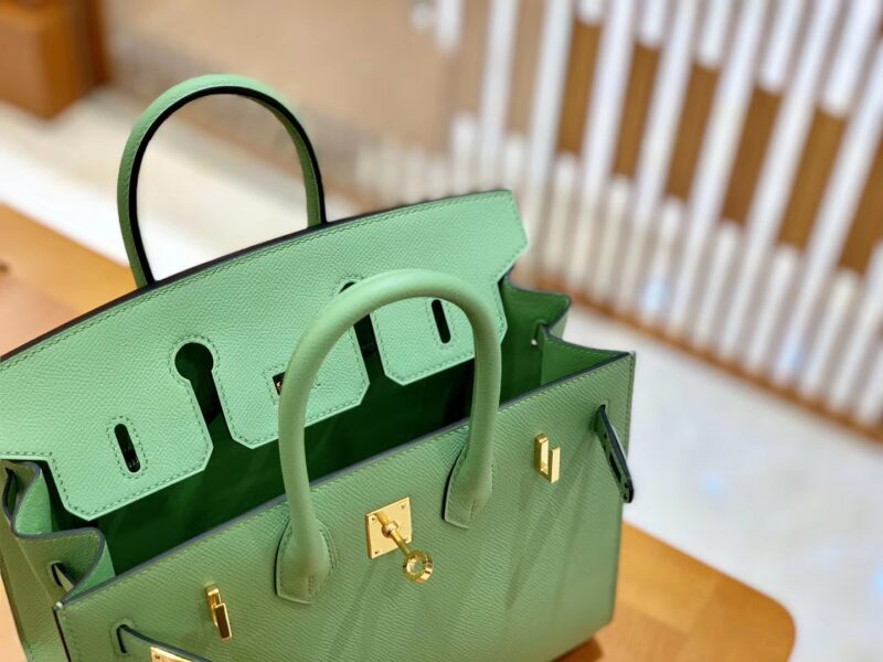 爱马仕 Birkin 25cm 掌纹牛皮 牛油果绿 金扣 外缝 - Image 7