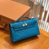 abea7fa1a106746.jpg 爱马仕 mini kelly 22cm 孔雀蓝 进口kk鸵鸟皮 蜡线 全手工缝制