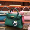 爱马仕 Birkin铂金包 mini kelly 孔雀绿 进口掌纹小牛皮 金扣 顶级手工缝制 19cm