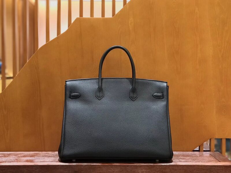 爱马仕 Birkin 铂金包 经典黑 小牛皮 银扣 40cm 男士首选 - Image 6