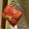 爱马仕 Constance 18cm 法拉利红 一级美洲鳄鱼皮 顶级手缝工艺 金扣