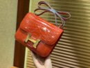 爱马仕 Constance 18cm 法拉利红 一级美洲鳄鱼皮 顶级手缝工艺 金扣