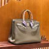 爱马仕 Birkin 铂金包 斑鸠灰 小牛皮 银扣 40cm 男士首选