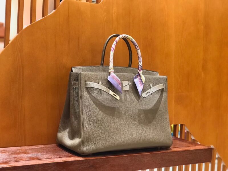 爱马仕 Birkin 铂金包 斑鸠灰 小牛皮 银扣 40cm 男士首选 - Image 2