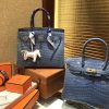 爱马仕 Birkin 牛仔蓝 一级尼罗鳄鱼皮 顶级工艺全手工制作 30cm