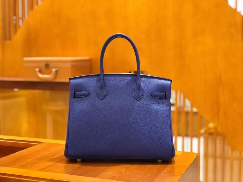 爱马仕 Birkin 30cm 琉璃蓝 Togo小牛皮 金扣 原版蜜蜡线 顶级手工缝制 - Image 3