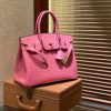 ae5c3abdb61f742.jpg 爱马仕 Birkin 30cm 新唇膏粉 南非进口鸵鸟皮 顶级手缝工艺 金扣