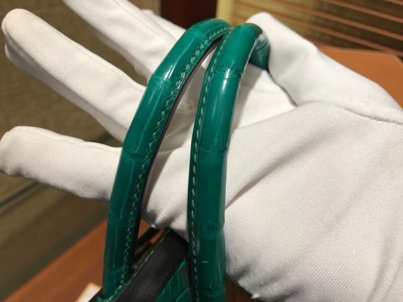 爱马仕 Birkin铂金包 翡翠绿 一级皮 尼罗鳄鱼 进口原料 顶级手缝工艺 25cm - Image 3