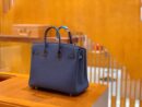 爱马仕 Birkin 铂金包 午夜蓝 鳄鱼皮拼牛皮 金扣 25cm