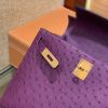 爱马仕 Kelly 28cm 海葵紫 南非进口鸵鸟 顶级手缝工艺 金扣