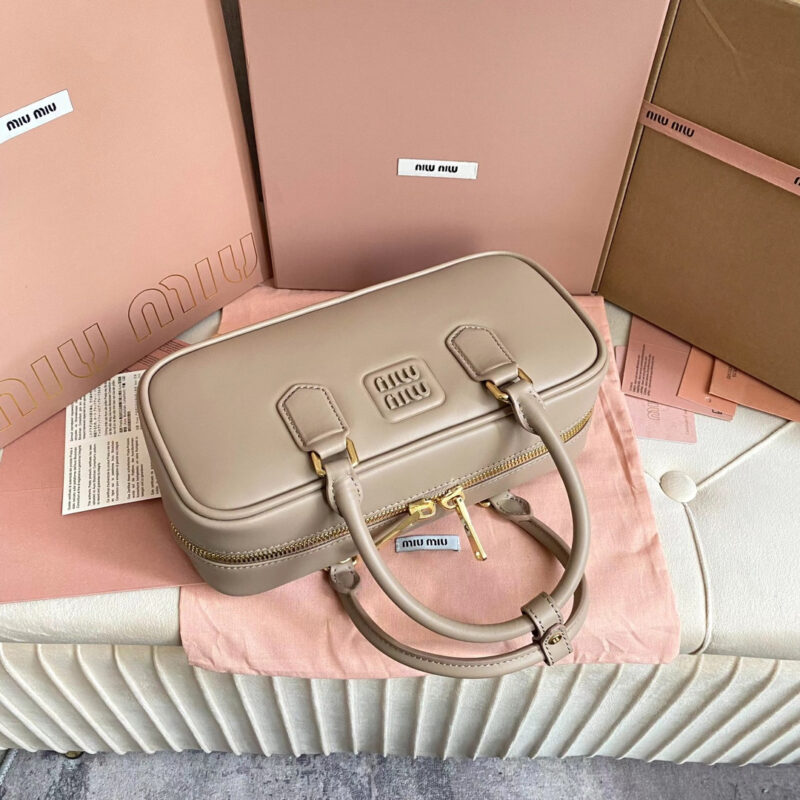 miumiu缪缪*5BB148保龄球包袋灰褐色免检版 - Image 3