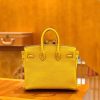 爱马仕 Birkin 25cm 琥珀黄 银扣 尼罗鳄鱼皮拼Togo牛皮 原版蜜蜡线 现货