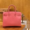 爱马仕 Birkin 铂金包 唇膏粉 鸵鸟皮 手缝工艺 银扣 30cm 现货