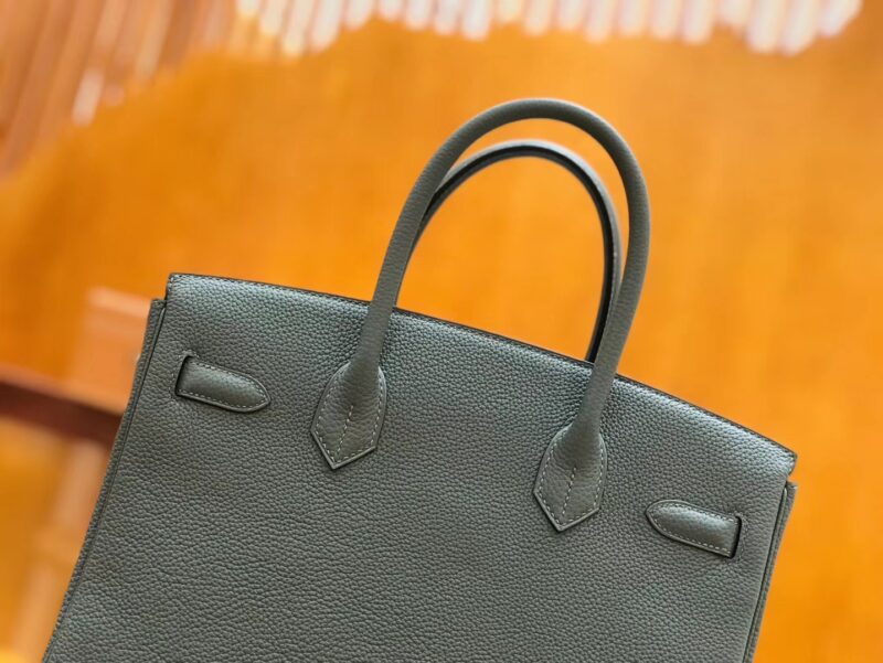 爱马仕 Birkin 30cm togo牛皮 杏仁绿 银扣 全手工缝制 - Image 4