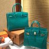 爱马仕 Birkin铂金包 翡翠绿 一级皮 尼罗鳄鱼 进口原料 顶级手缝工艺 25cm