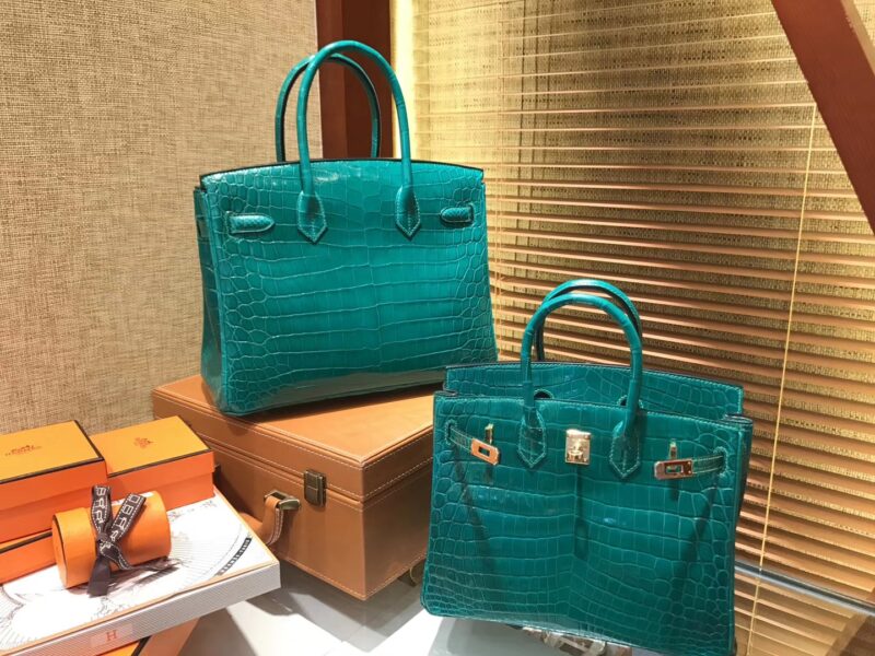 爱马仕 Birkin铂金包 翡翠绿 一级皮 尼罗鳄鱼 进口原料 顶级手缝工艺 25cm - Image 8