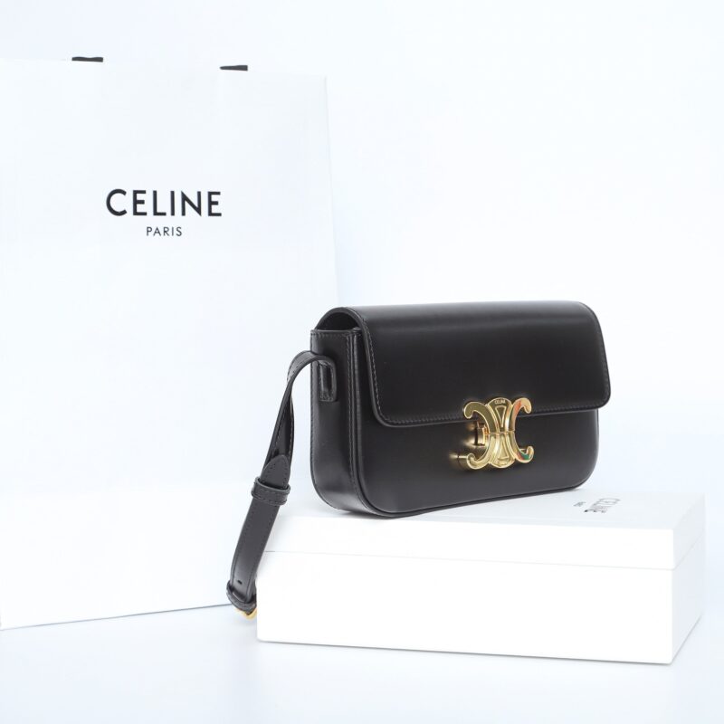 Celine*Triomphe系列手袋194143黑色免检版 - Image 3