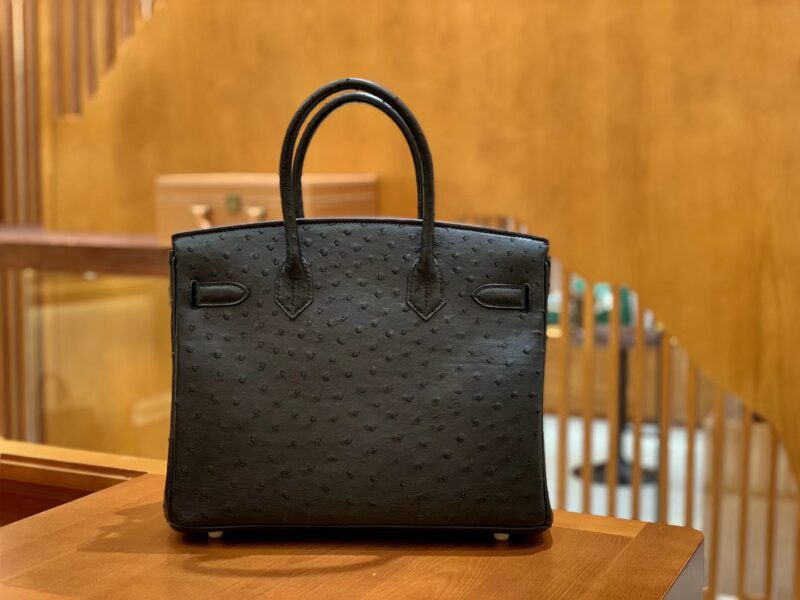 爱马仕 Birkin 30 南非kk级鸵鸟皮 经典黑 金扣 原版蜜蜡线 - Image 2