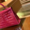 爱马仕 Mini Kelly 玫红色 一级美洲鳄鱼皮 全手工缝制 臻品级别 金扣 19cm 2代