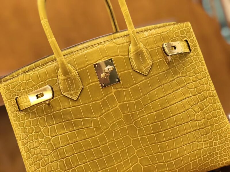 爱马仕 Birkin 30cm 琥珀黄 一级野生湾鳄 金扣 原版蜜蜡线 顶级手缝 - Image 2
